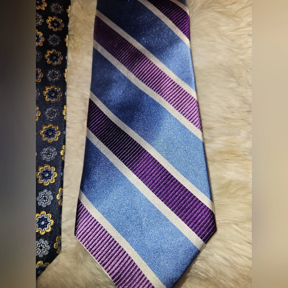 Men's Assorted Silk Ties - Blue, Navy & Mauve